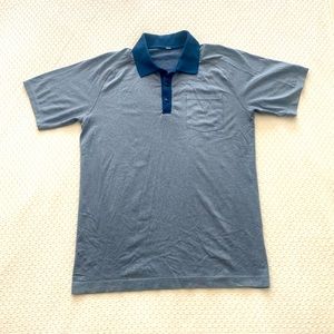 🛍 Men’s Lululemon Metal Vent Tech Heathered Blue Short Sleeve Polo Shirt